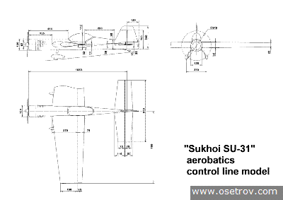 "Sukhoi SU-31" aerobatics control line model
